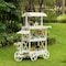 Vintiquewise White Wood Decor Display Rack Mobile Food Cart with Wheels 3 Tier QI004641 - alternate 7
